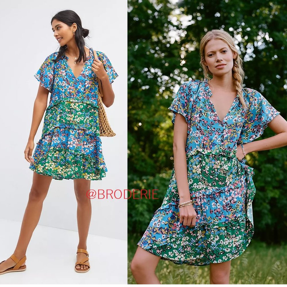Anthropologie Robin Tiered Mini Dress 2XL